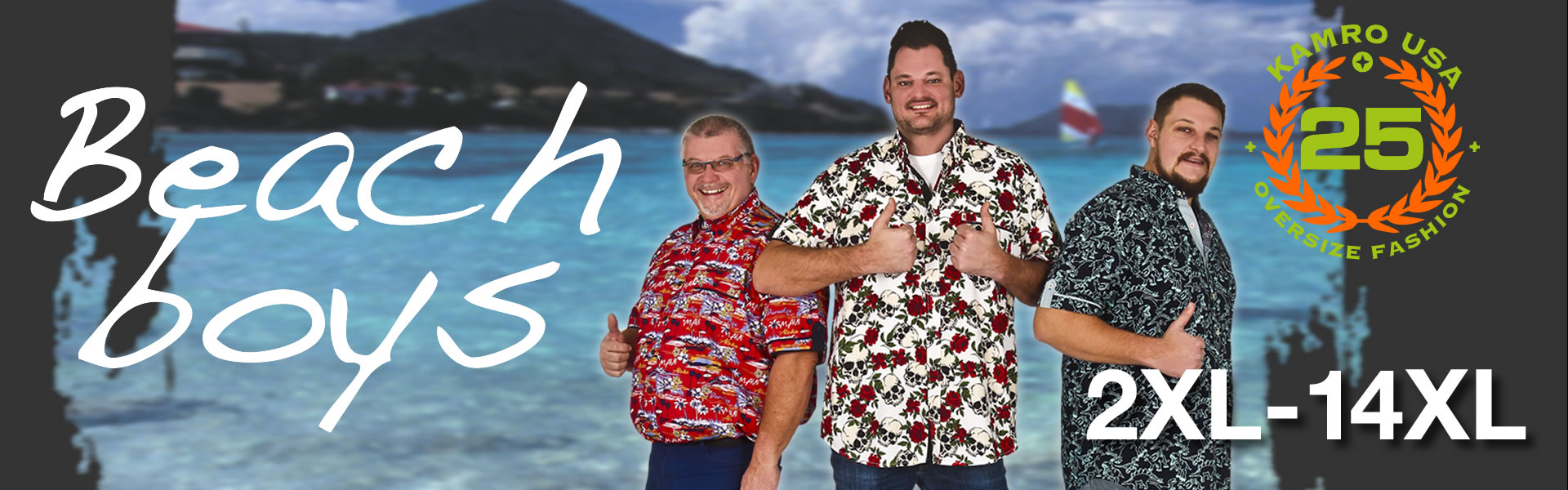 Kamro XXL-Mode für Männer Hawaii-Hemden